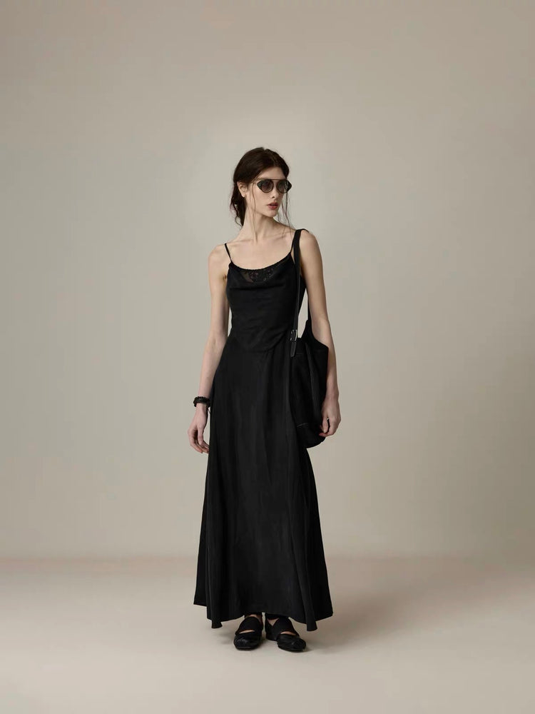 Draped Cowl Neck Slip Dress