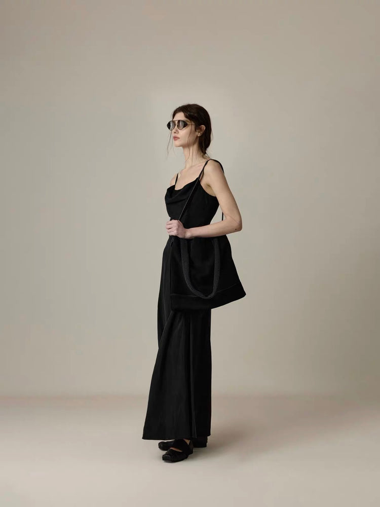 Draped Cowl Neck Slip Dress