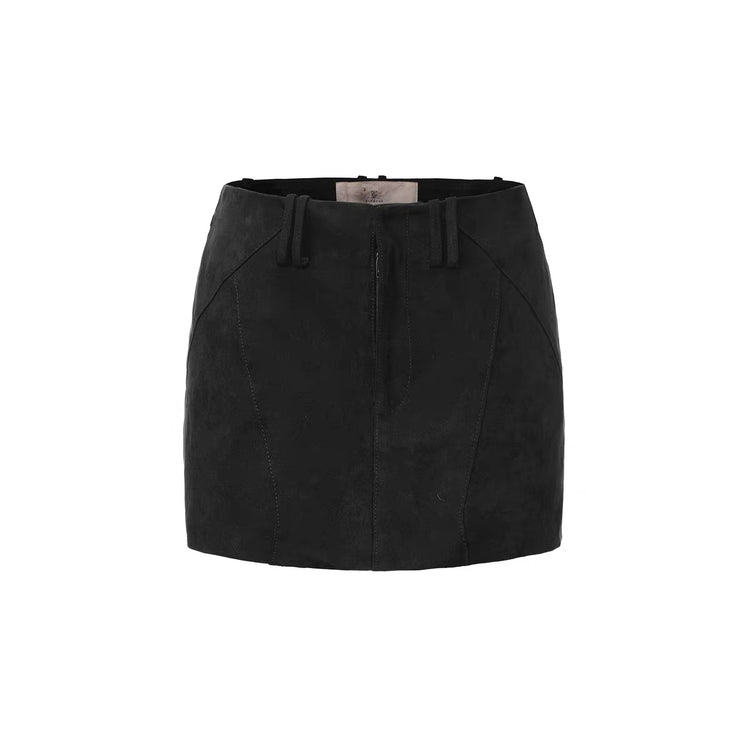Faux Suede Mini Skort