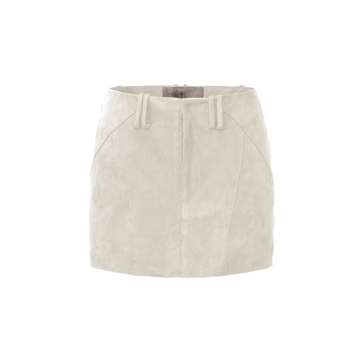 Faux Suede Mini Skort