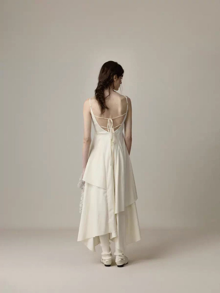 Lace Panelled Open-back Dress