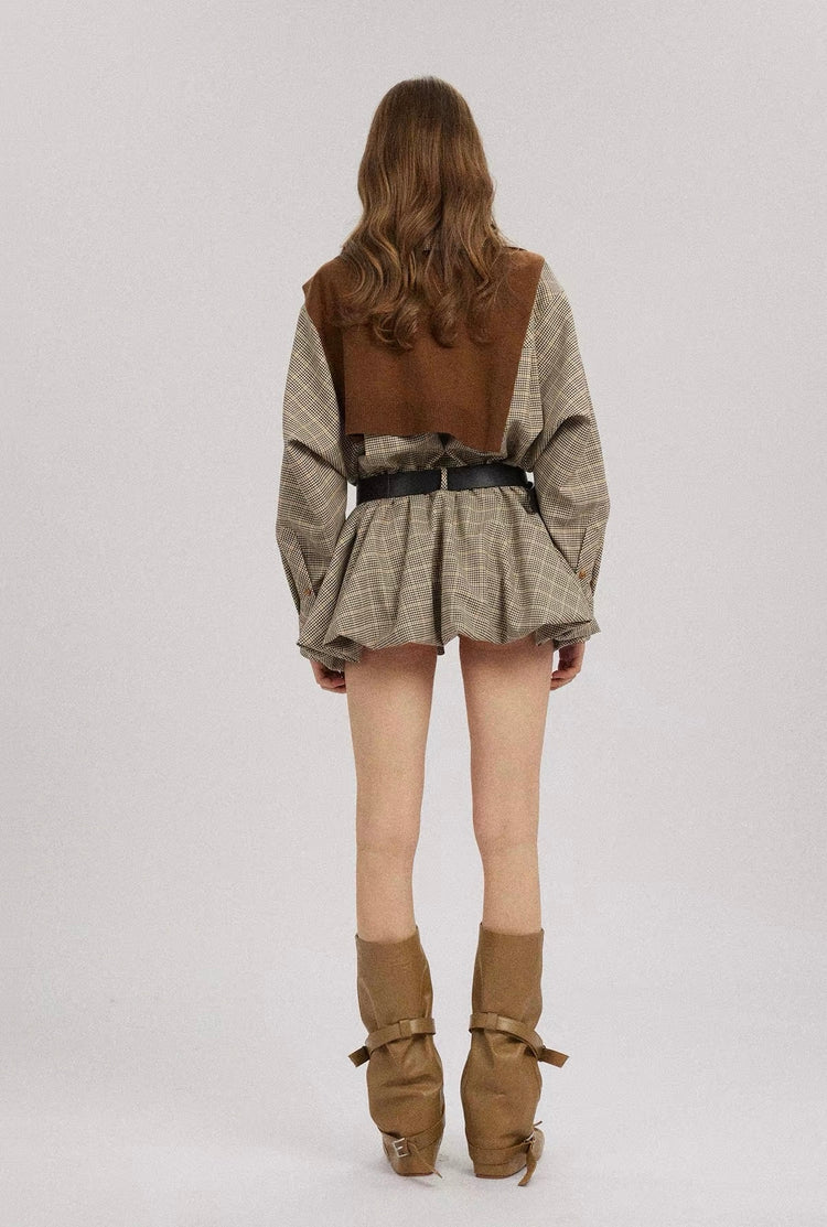 Shawl Long-Sleeve Shirt Dress