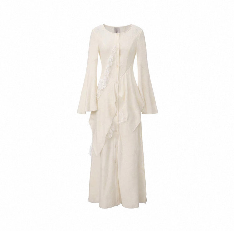 Lace-Panel Long Coat