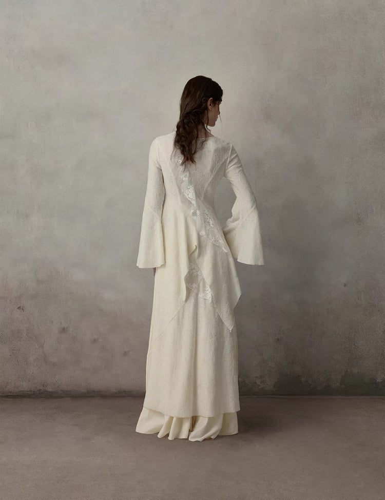 Lace-Panel Long Coat