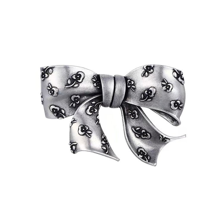 YVMIN X SHUSHUTONG / Embossed Floral Bow Hair Clip