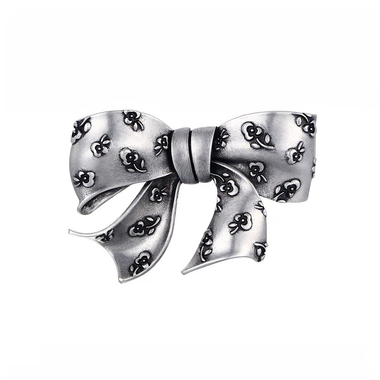 YVMIN X SHUSHUTONG / Embossed Floral Bow Hair Clip