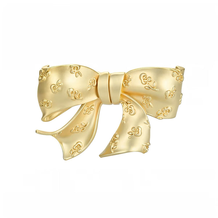 YVMIN X SHUSHUTONG / Embossed Floral Bow Hair Clip