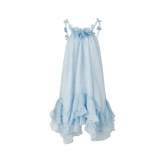 Flowers A-Line Halter Dress