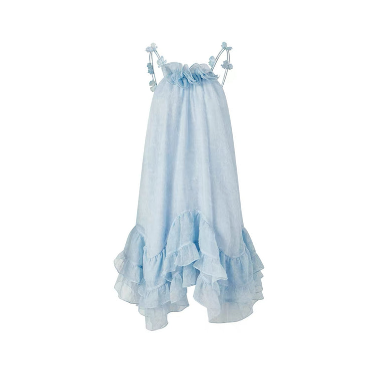 Flowers A-Line Halter Dress