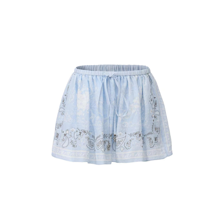 Mediterranean-Inspired Print Mini Skirt