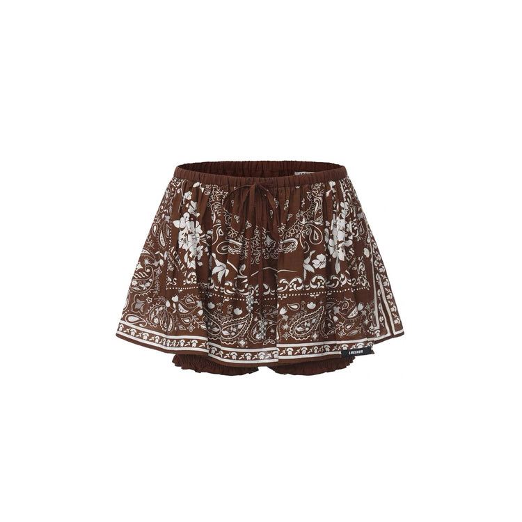 Mediterranean-Inspired Print Mini Skirt