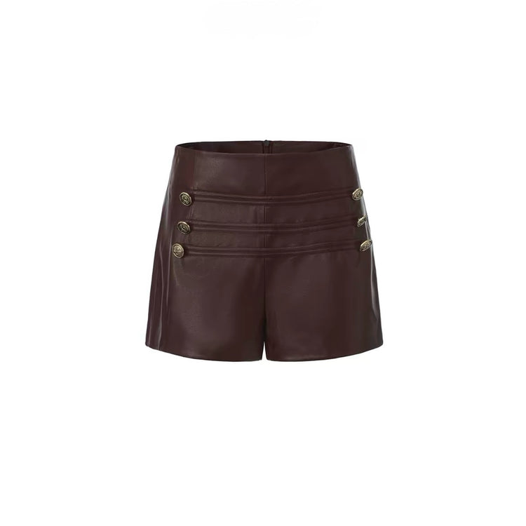 Regal H-Line Leather Shorts