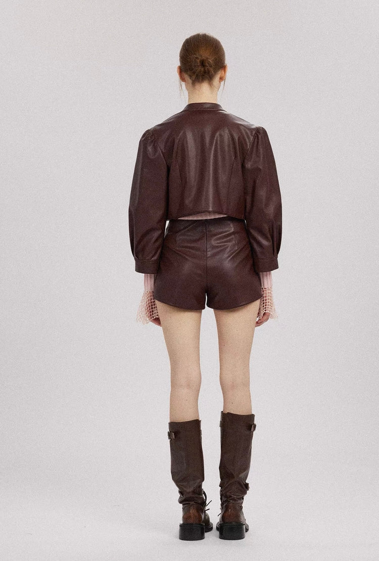 Regal H-Line Leather Shorts