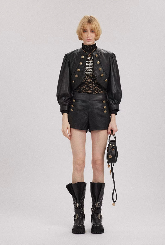 Regal H-Line Leather Shorts