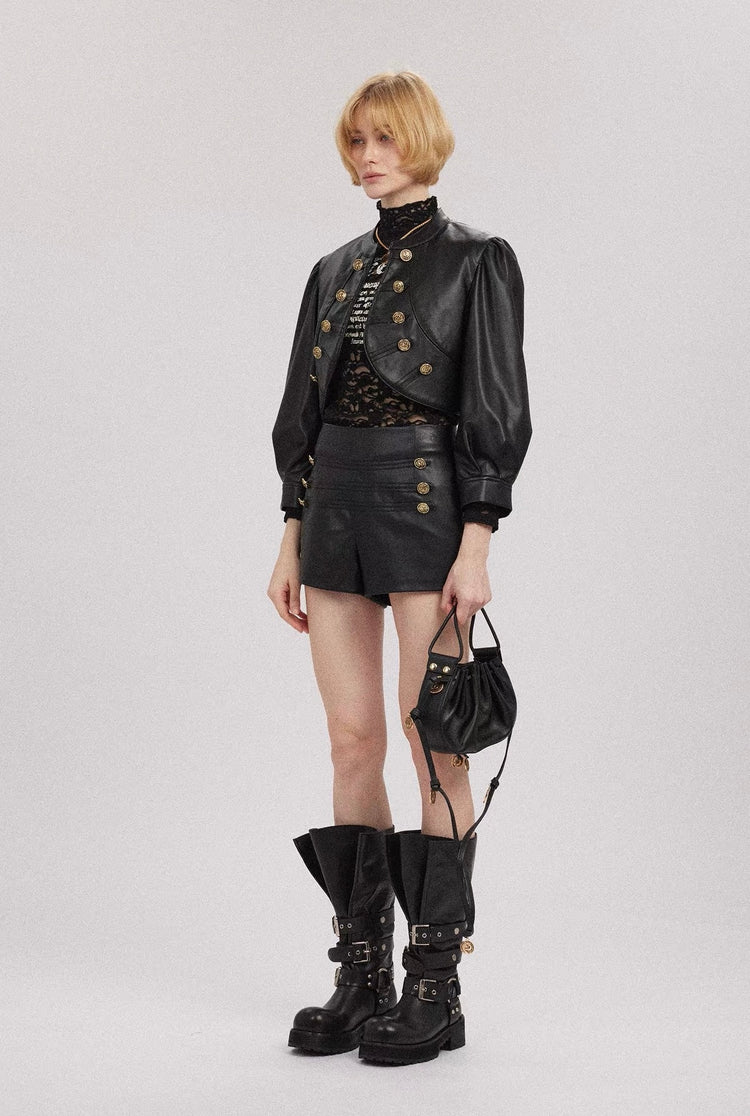 Regal H-Line Leather Shorts