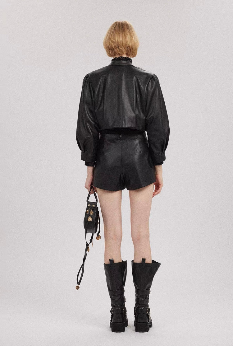 Regal H-Line Leather Shorts