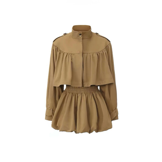Tulip-Hem Trench Dress