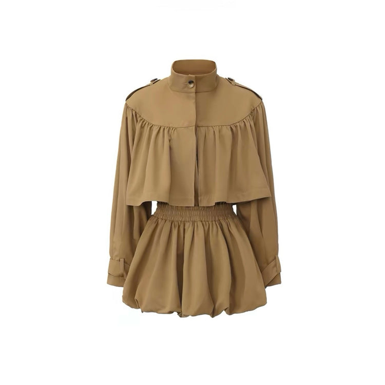 Tulip-Hem Trench Dress