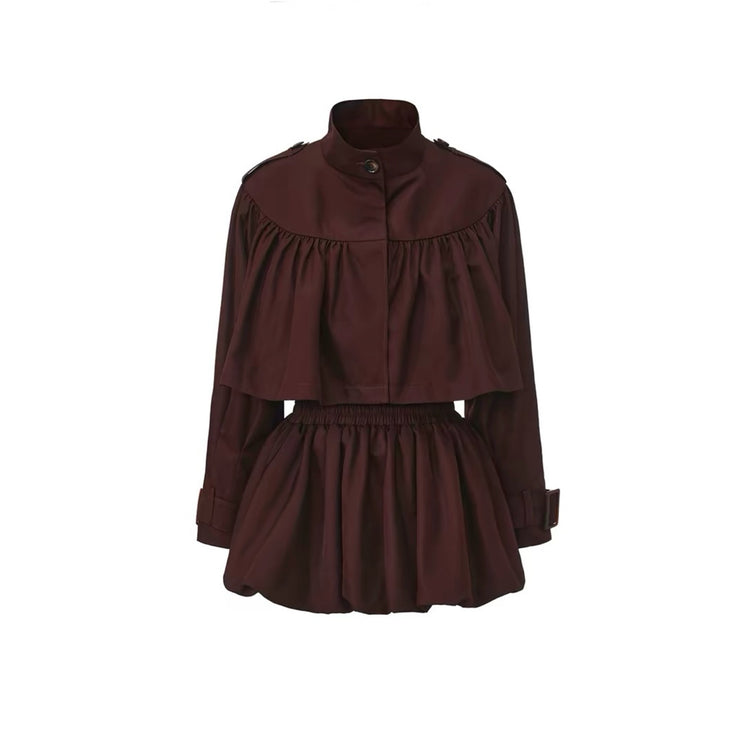 Tulip-Hem Trench Dress