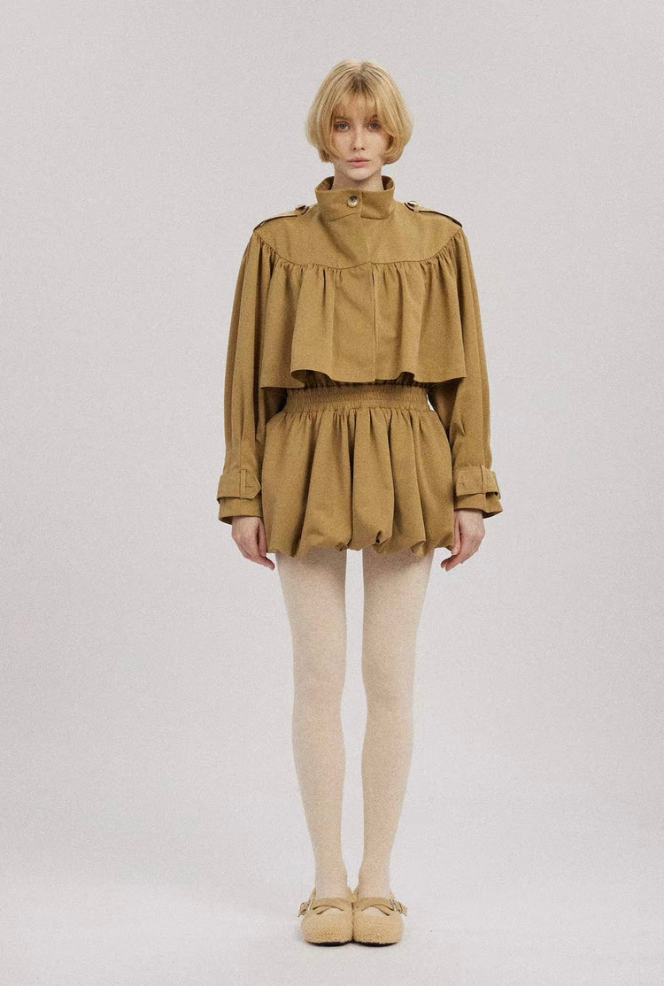 Tulip-Hem Trench Dress