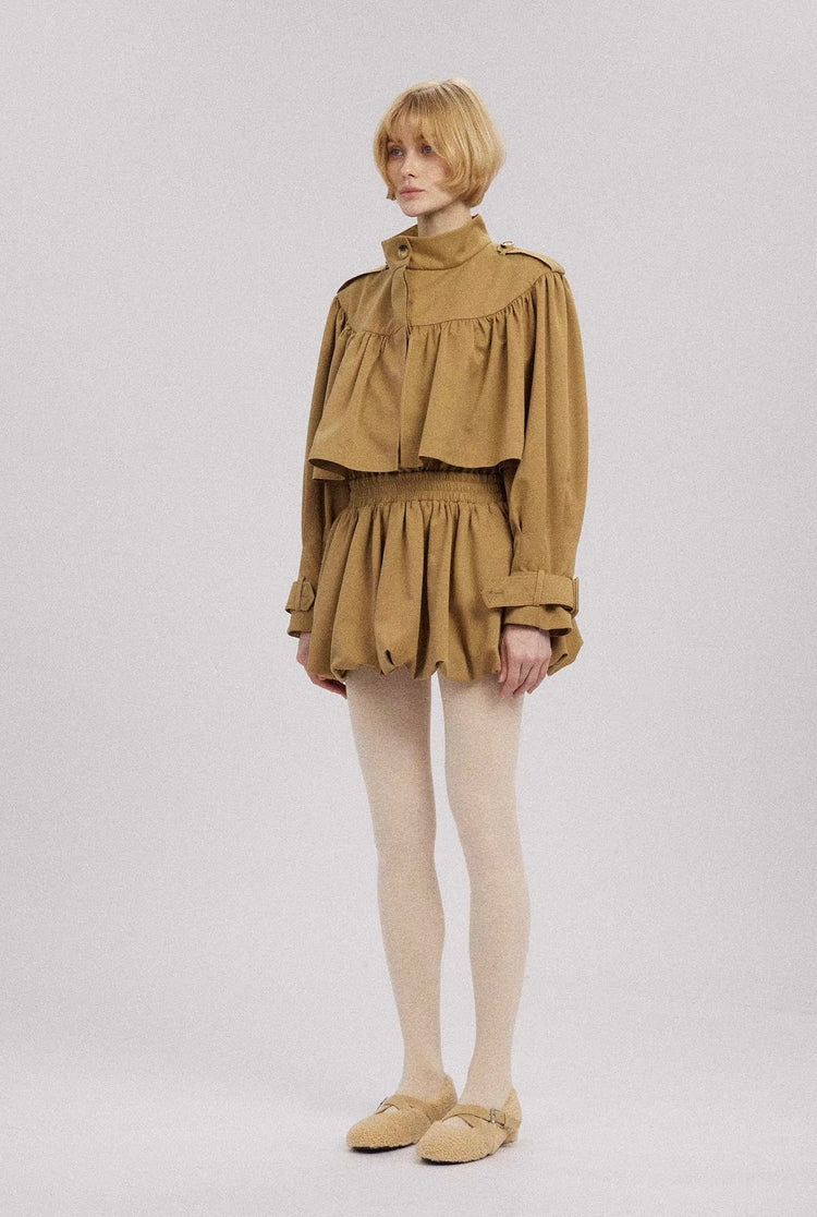 Tulip-Hem Trench Dress