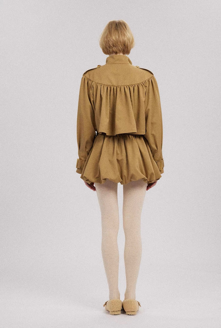 Tulip-Hem Trench Dress