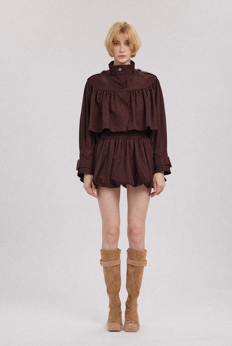 Tulip-Hem Trench Dress