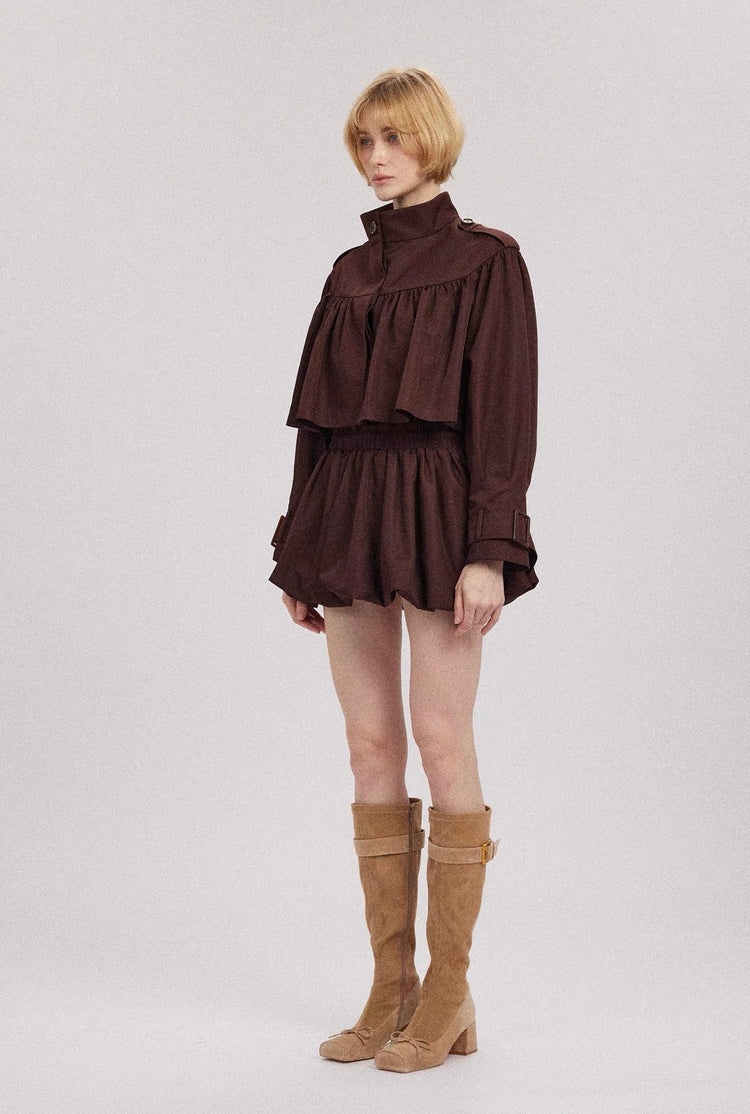 Tulip-Hem Trench Dress