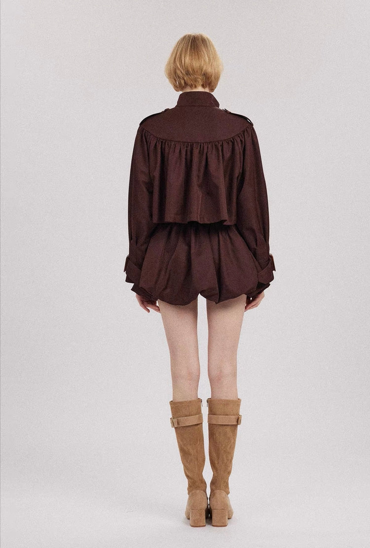 Tulip-Hem Trench Dress