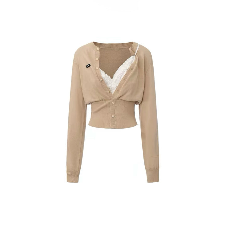 Strappy Deconstructed Faux-Layered Knit Top