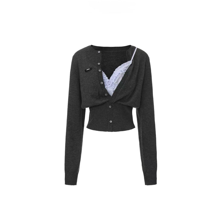Strappy Deconstructed Faux-Layered Knit Top