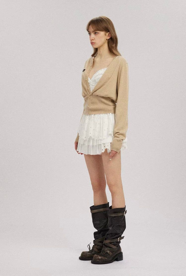Strappy Deconstructed Faux-Layered Knit Top