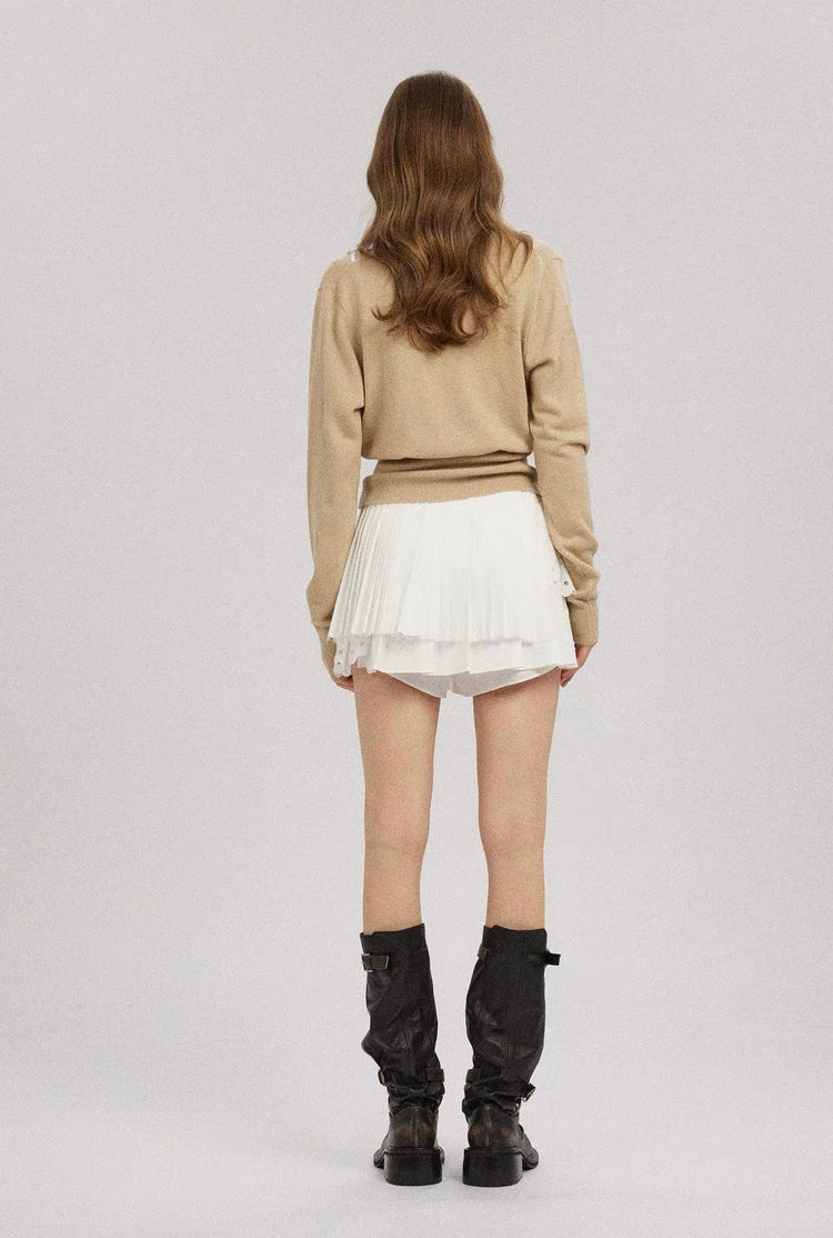 Strappy Deconstructed Faux-Layered Knit Top
