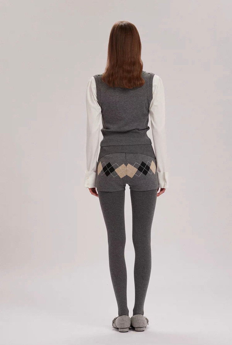 Layered Diamond Knit Tank Shirt
