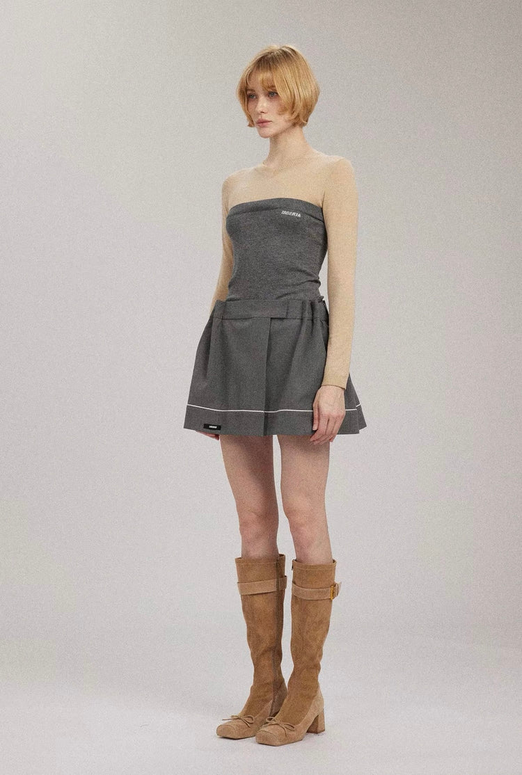 Preppy A-Line Suit Skirt