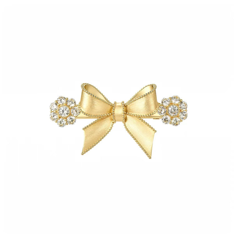 YVMIN X SHUSHUTONG / Short Bowknot Gemstone Hair Clip