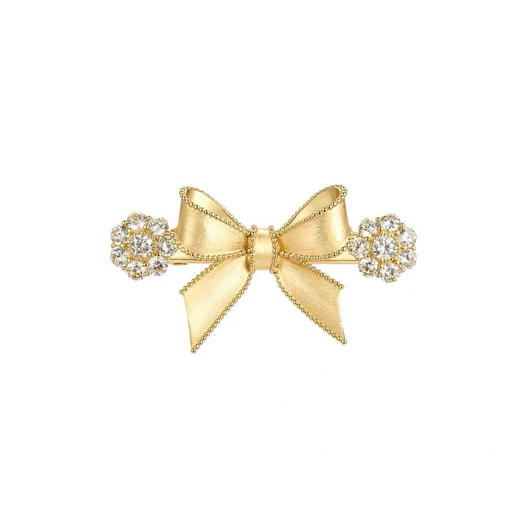 YVMIN X SHUSHUTONG / Short Bowknot Gemstone Hair Clip
