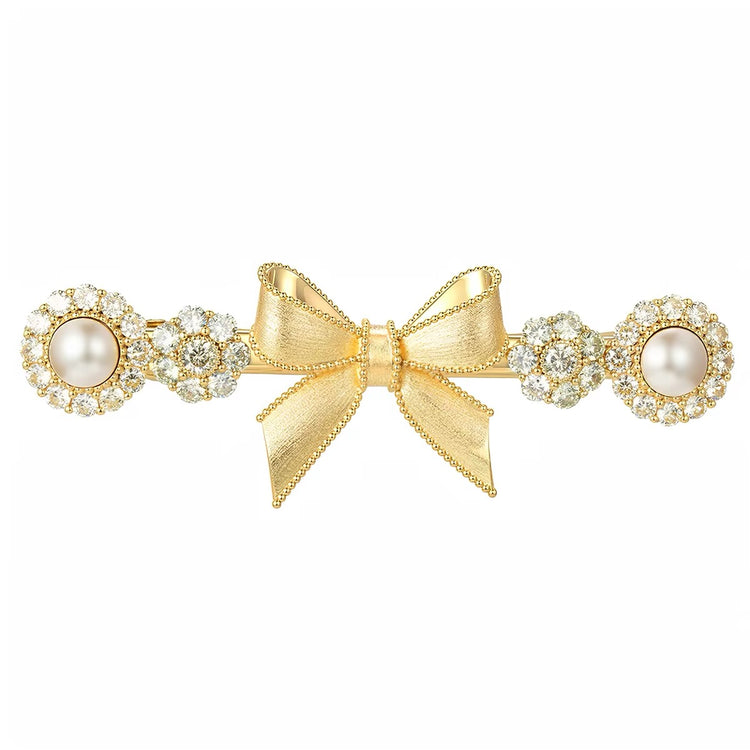 YVMIN X SHUSHUTONG / Long Bowknot Gemstone Hair Clip