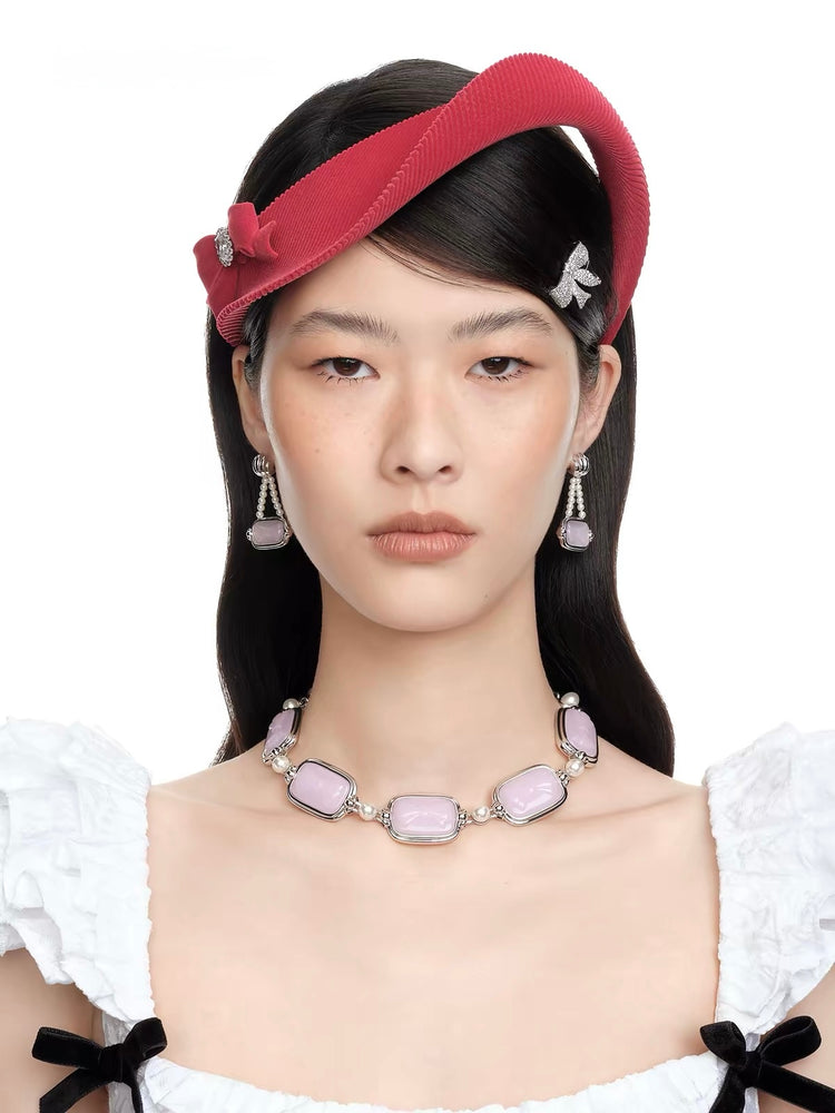 YVMIN X SHUSHUTONG / Gift Bowknot Pave Retro Hair Clip