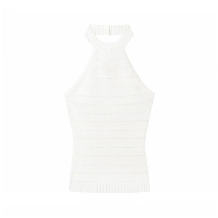 Stamp Print Halter Top