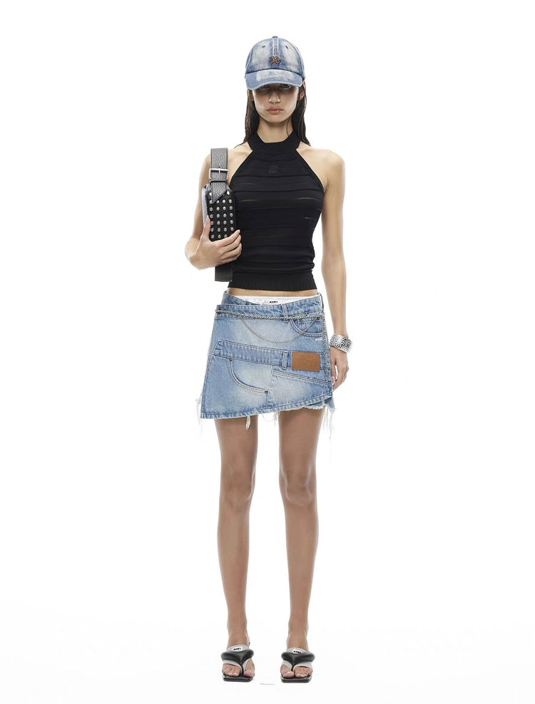 Stamp Print Halter Top