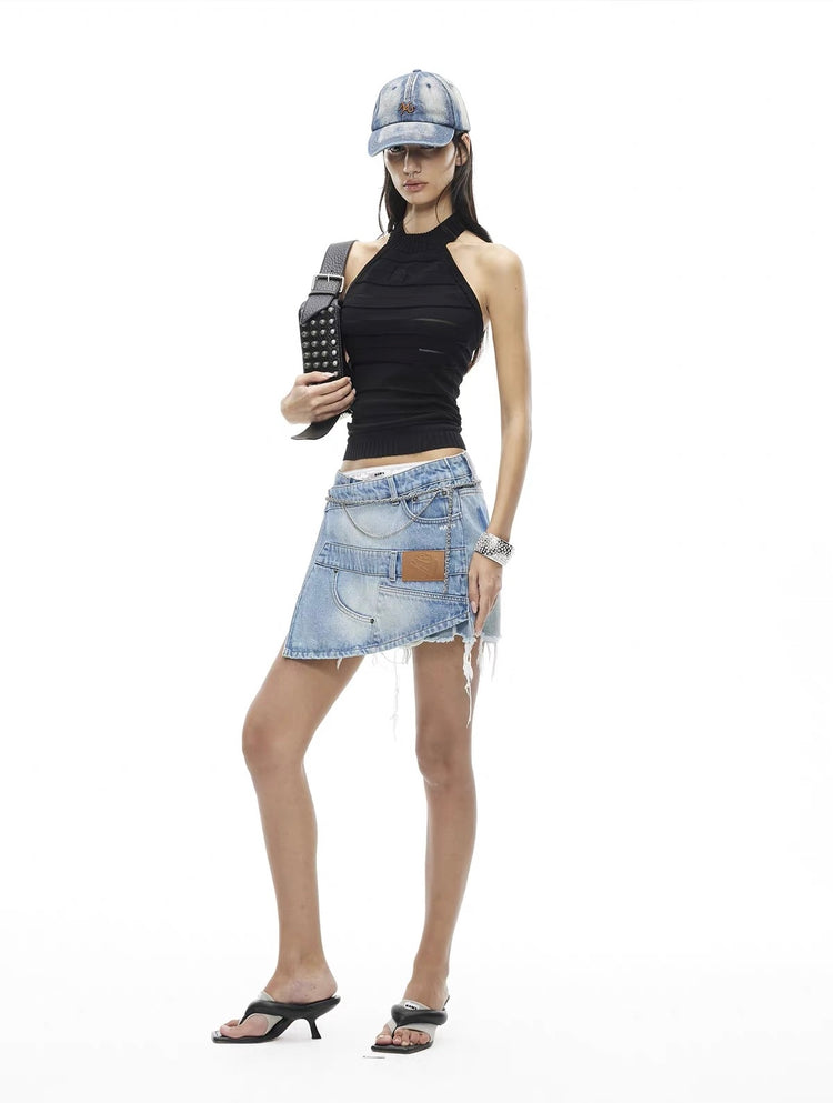 Stamp Print Halter Top