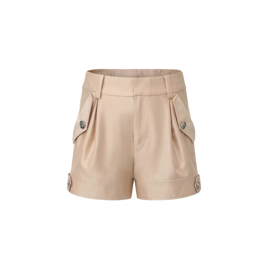 High-Waisted Straight-Leg Shorts