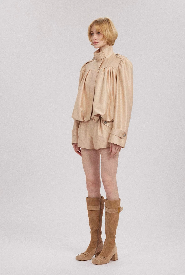High-Waisted Straight-Leg Shorts