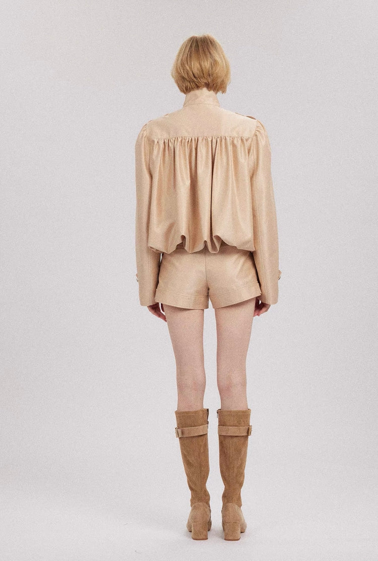 High-Waisted Straight-Leg Shorts