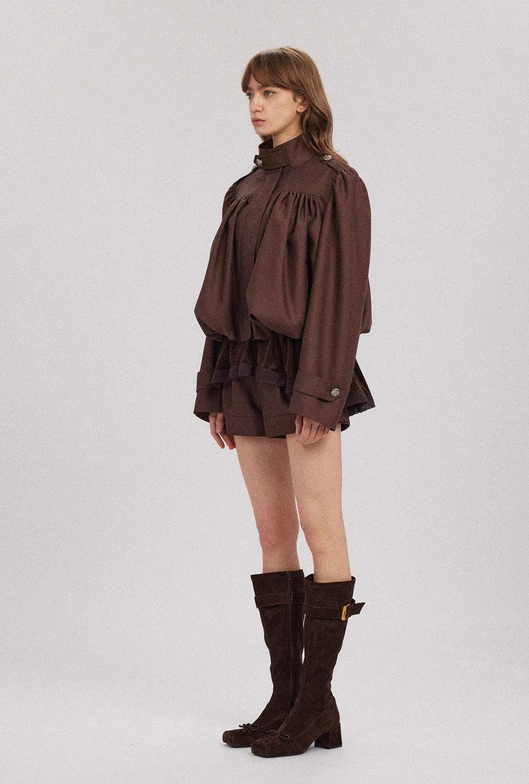 High-Waisted Straight-Leg Shorts