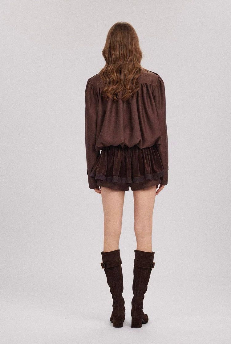 High-Waisted Straight-Leg Shorts