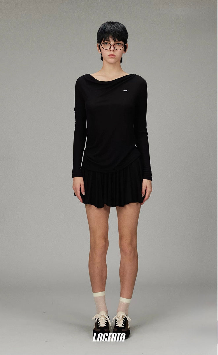 Cowl Neck Long Sleeve Knit Top
