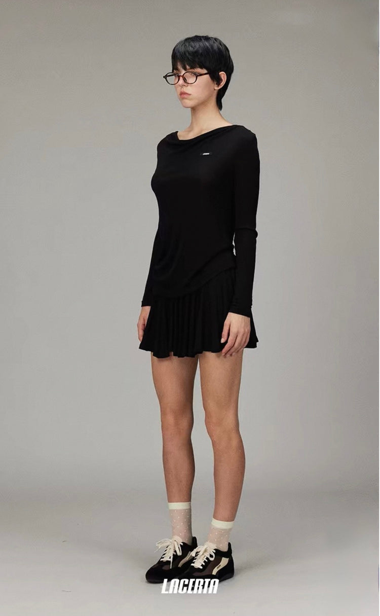 Cowl Neck Long Sleeve Knit Top