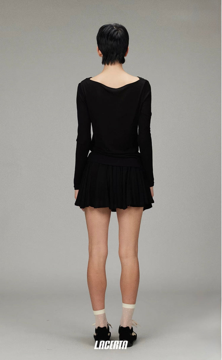 Cowl Neck Long Sleeve Knit Top